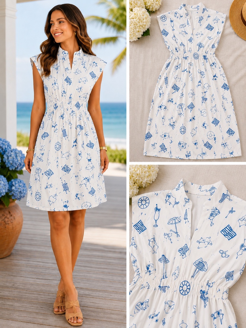 HOLLY SHAE - June Stretch Poplin Pool Party dress NWT